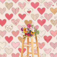 Lofaris Various Heart Shaped Pattern Valentines Day Backdrop