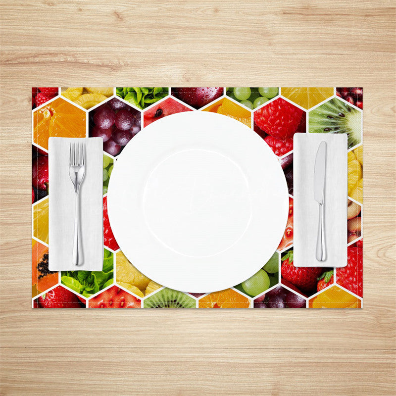Lofaris Various Honeycomb Fruits Dining Set of 4 Placemats