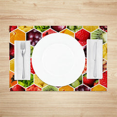 Lofaris Various Honeycomb Fruits Dining Set of 4 Placemats