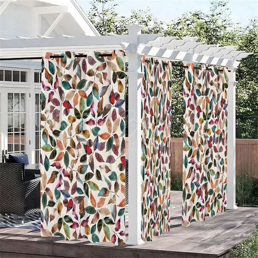Lofaris Various Leaf Waterproof Printed Outdoor Curtains