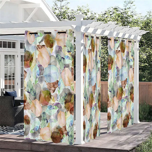 Lofaris Various Leaves Waterproof Printed Outdoor Curtains