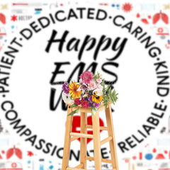 Lofaris Various Medical Equipment Happy EMS Week Backdrop