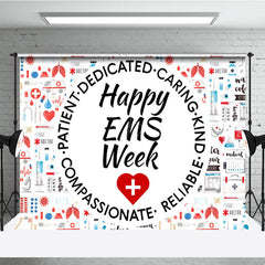 Lofaris Various Medical Equipment Happy EMS Week Backdrop