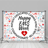 Lofaris Various Medical Equipment Happy EMS Week Backdrop