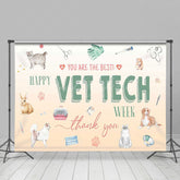 Lofaris Various Pet Happy Vet Tech Week Thank You Backdrop