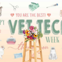 Lofaris Various Pet Happy Vet Tech Week Thank You Backdrop
