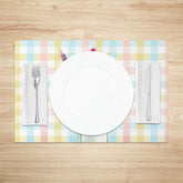 Lofaris Vase Floral Colorful Plaid Dining Set of 4 Placemats
