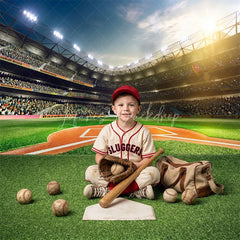 Lofaris Vibrant Baseball Stadium Field Green Grass Combo Set Backdrop Sunny Sports Theme Party Photo Booth Decor
