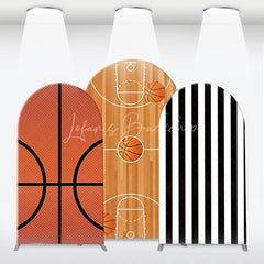 Lofaris Vibrant Basketball Court and Referee Stripe Arch Backdrop Kit Sports Theme Birthday Party Decoration