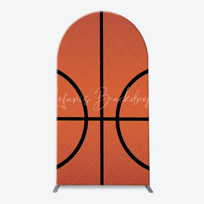 Lofaris Vibrant Basketball Court and Referee Stripe Arch Backdrop Kit Sports Theme Birthday Party Decoration