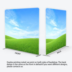 Lofaris Vibrant Blue Sky and Green Rolling Hills Square Double-Sided Backdrop Natural Scenic Photography