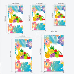 Lofaris Vibrant Cartoon Fruit and Tropical Flower Rectangle Arch Backdrop Summer Party Kids Birthday Decor.