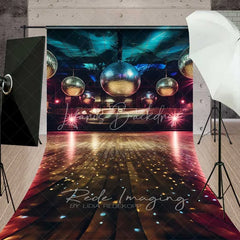 Lofaris Vibrant Disco Ball Stage Sweep Backdrop Sparkling Dance Floor Photography Background for Retro Parties Club Nights
