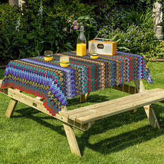 Lofaris Vibrant Geometric Circle Pattern Rectangle Tablecloth