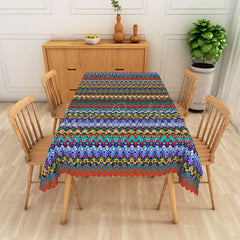 Lofaris Vibrant Geometric Circle Pattern Rectangle Tablecloth