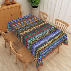 Lofaris Vibrant Geometric Circle Pattern Rectangle Tablecloth