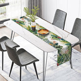 Lofaris Vibrant Green Tropical Plant Table Runner for Summer Jungle and Botanical Themed Kitchen Dining Decor
