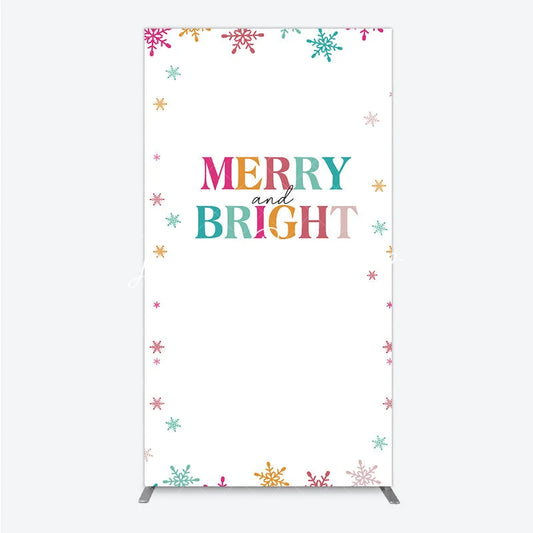 Lofaris Vibrant Multi-color Snowflake Merry and Bright Rectangle Arch Backdrop Festive Winter Holiday Party Decor