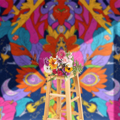 Lofaris Vibrant Multicolor Intricate Floral Rotated Backdrop