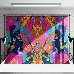 Lofaris Vibrant Multicolor Intricate Floral Rotated Backdrop