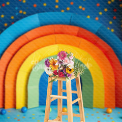 Lofaris Vibrant Rainbow Archway Geometric Patterns Backdrop