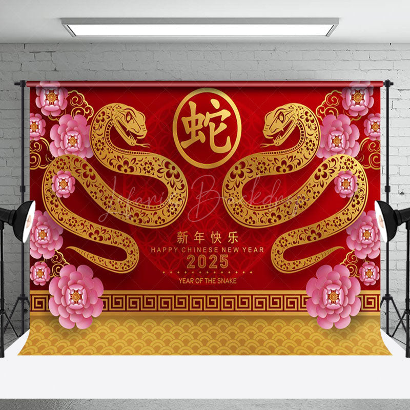 Lofaris Vibrant Snake Year 2025 Celebration With Gold Serpent Backdrop