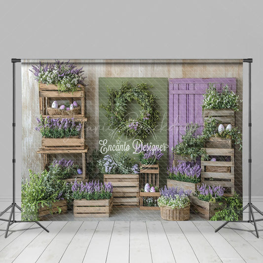 Lofaris Vibrant Spring Scene Lavender Daisy Easter Backdrop