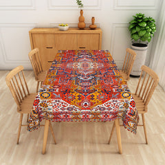 Lofaris Vibrant Striped Geometric Flower Rectangle Tablecloth