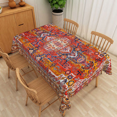 Lofaris Vibrant Striped Geometric Flower Rectangle Tablecloth