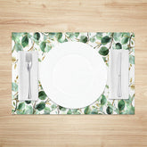 Lofaris Vibrant Summer Green Leaves Dining Set of 4 Placemats