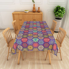 Lofaris Vibrant Tradition Flower Hexagon Rectangle Tablecloth