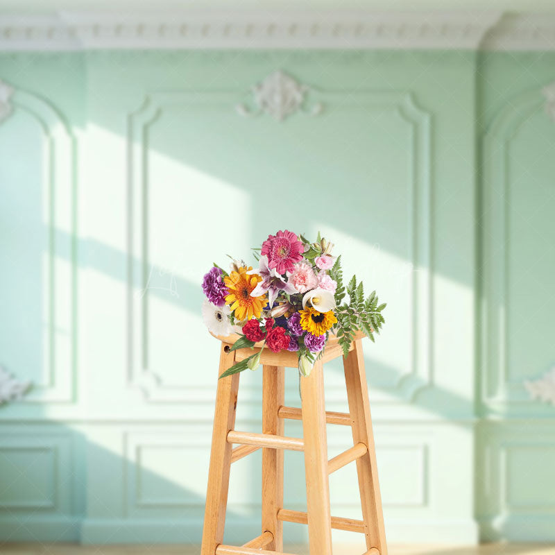 Lofaris Victorian Mint Focal Wall Wedding Photo Backdrop