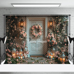 Lofaris Vine Floral Wreath Door Easter Spring Photo Backdrop