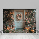 Lofaris Vine Floral Wreath Door Easter Spring Photo Backdrop