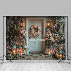 Lofaris Vine Floral Wreath Door Easter Spring Photo Backdrop