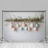 Lofaris Vine Hanging Colorful Eggs Simple Easter Backdrop