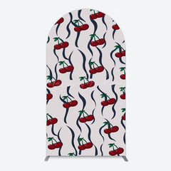 Lofaris Vintage Abstract Red Cherry Birthday Arch Backdrop