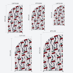 Lofaris Vintage Abstract Red Cherry Birthday Half Moon Arch Backdrop