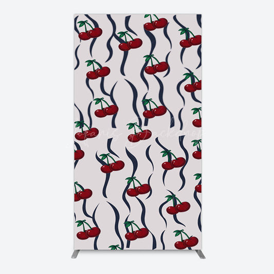 Lofaris Vintage Abstract Red Cherry Birthday Rectangle Backdrop