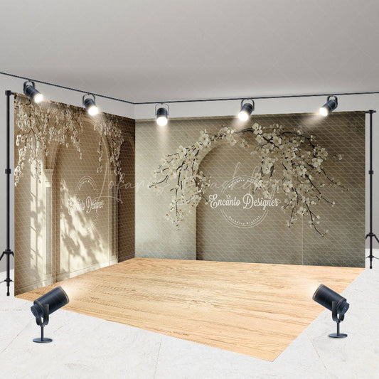 Lofaris Vintage Arch Wall Branch Flower Room Set Backdrop