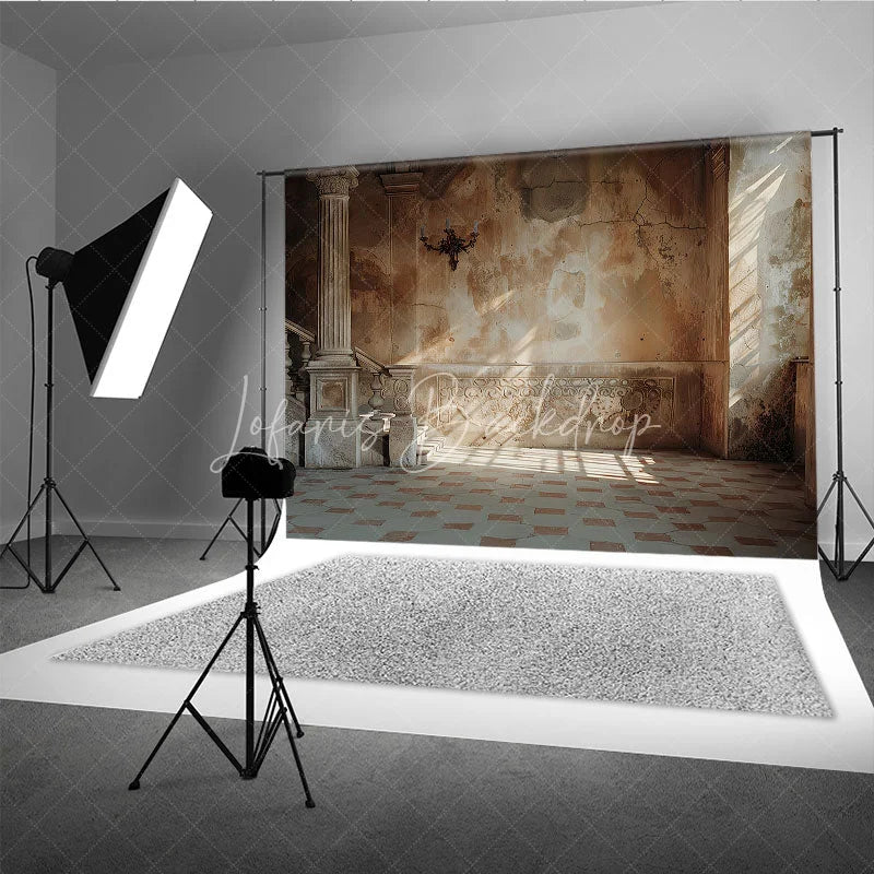 Lofaris Vintage Architecture Backdrop Ancient Stone Pillar and Old Wall Photography Background for Retro Portrait