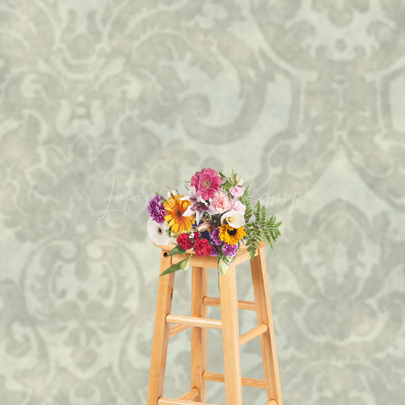 Lofaris Vintage Beige Floral Damask Backdrop For Photography