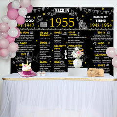 Lofaris Vintage Black Gold Poster 70th Birthday Backdrop