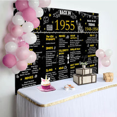 Lofaris Vintage Black Gold Poster 70th Birthday Backdrop