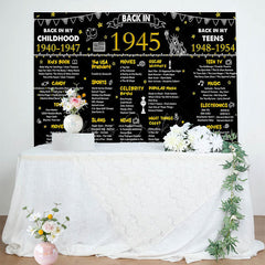 Lofaris Vintage Black Gold Poster 80th Birthday Backdrop