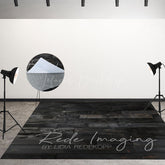 Lofaris Vintage Black Wooden Photo Fabric Floor Backdrop