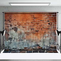 Lofaris Vintage Brick Wall Weathered Spots Marks Backdrop