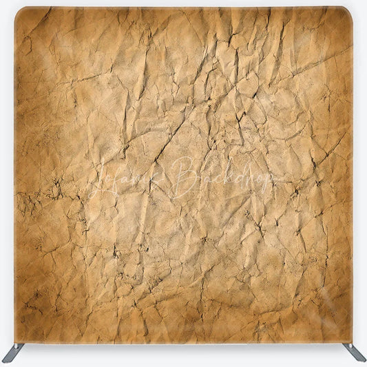 Lofaris Vintage Brown Crumpled Paper Texture Square Double-Sided Backdrop Rustic Photography Studio Background