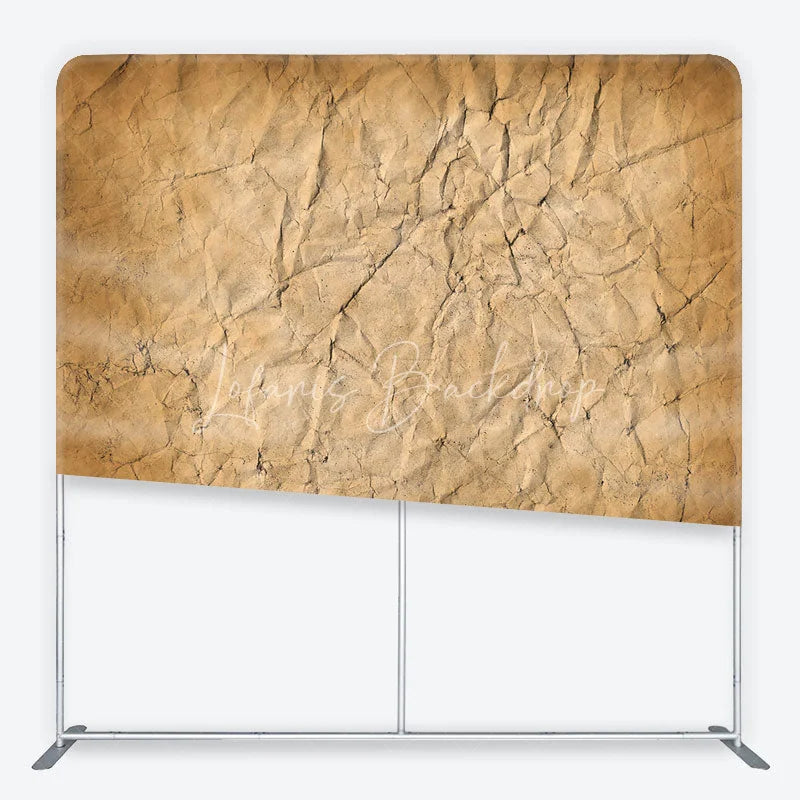 Lofaris Vintage Brown Crumpled Paper Texture Square Double-Sided Backdrop Rustic Photography Studio Background