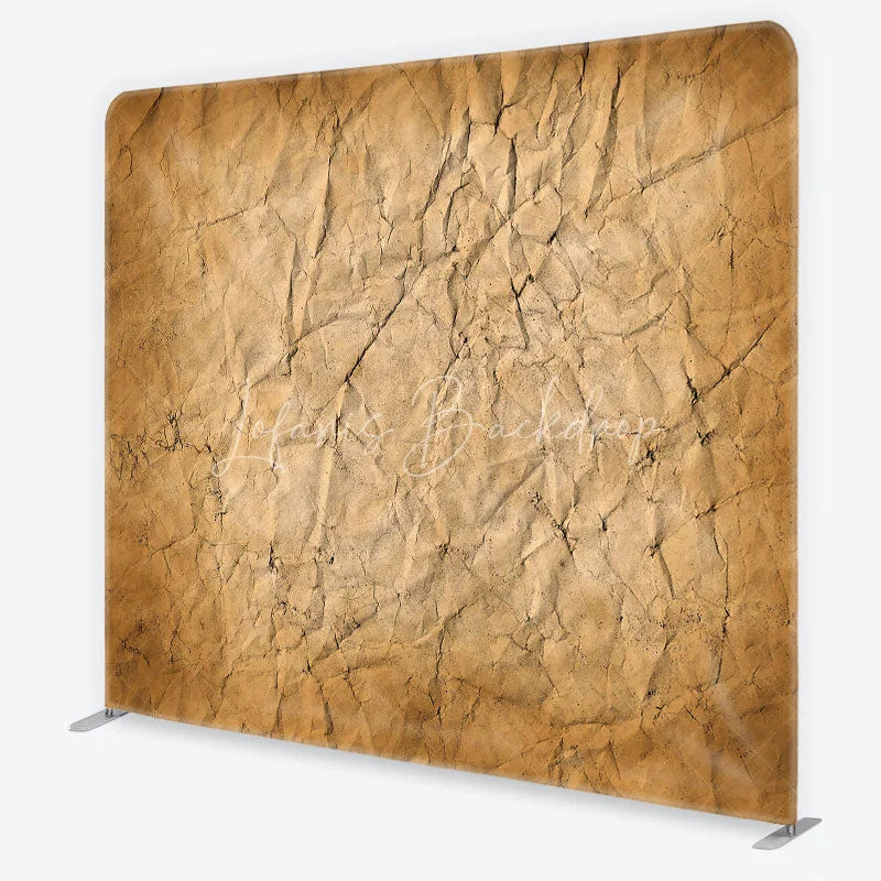 Lofaris Vintage Brown Crumpled Paper Texture Square Double-Sided Backdrop Rustic Photography Studio Background